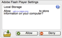 flash storage message